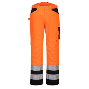 PW2 Hi-Vis Service Broek Oranje/zwart voorkant