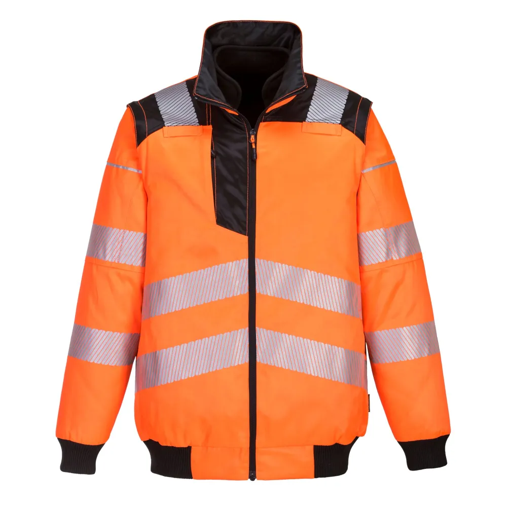 PW3 Hi-Vis 3-in-1 Pilotjack Oranje/zwart voorkant