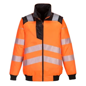 PW3 Hi-Vis 3-in-1 Pilotjack Oranje/zwart voorkant