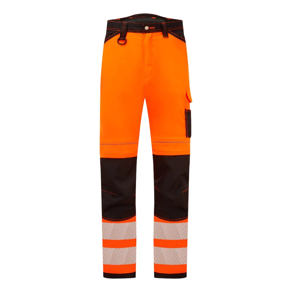 PW3 Hi-Vis Lichtgewicht Stretch Broek Oranje/zwart voorkant