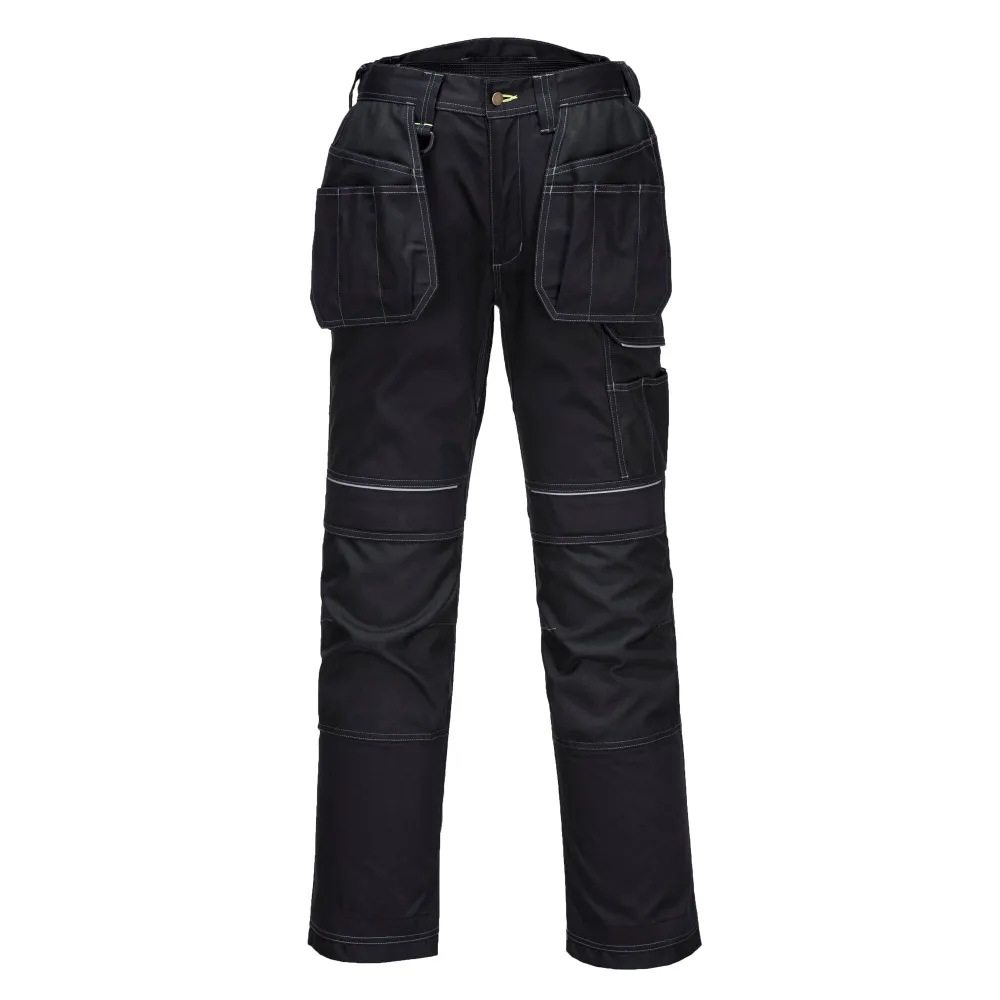 PW3 Stretch Broek met Holsterzakken Zwart voorkant