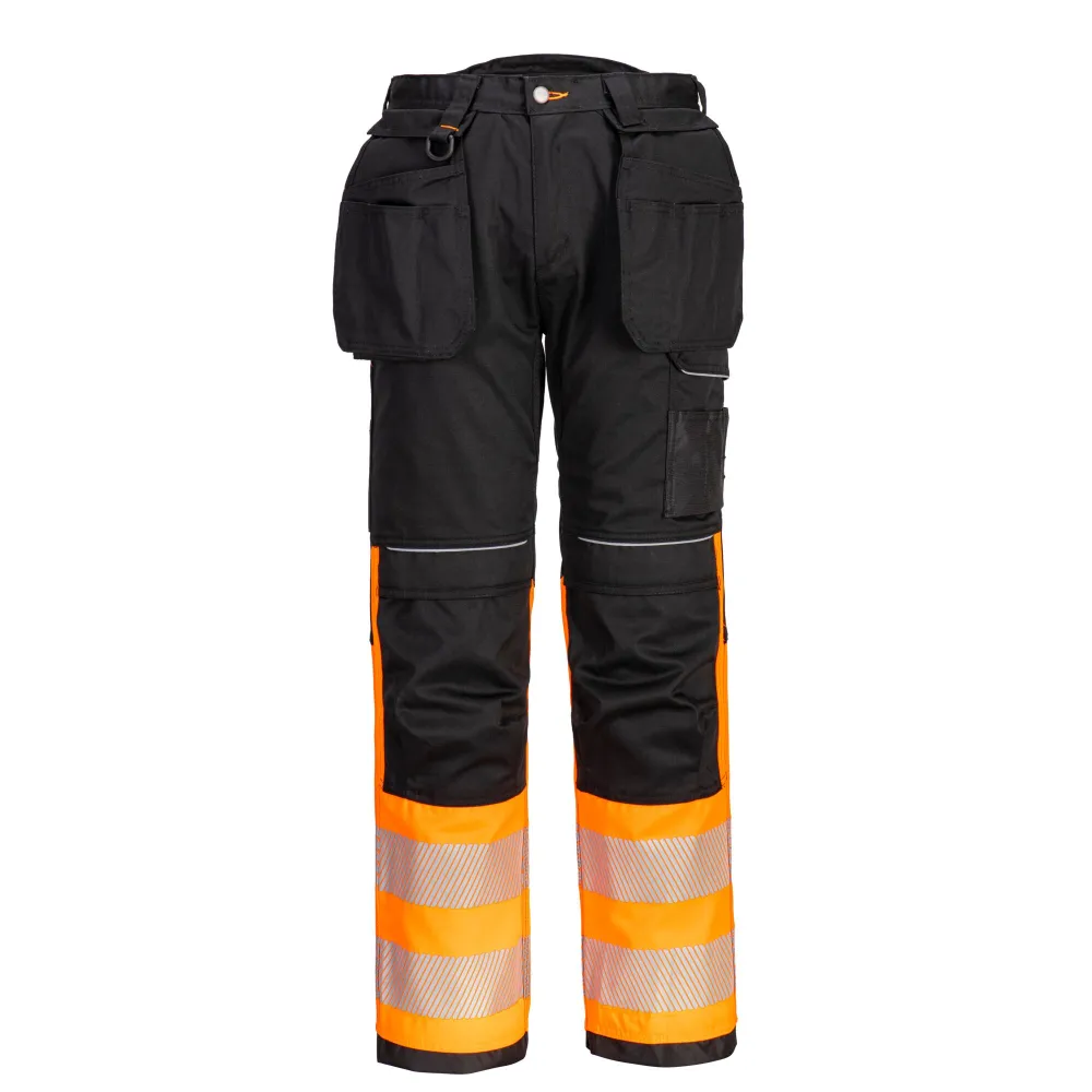 PW3 HiVis Holsterbroek Klasse 1 Oranje/zwart voorkant