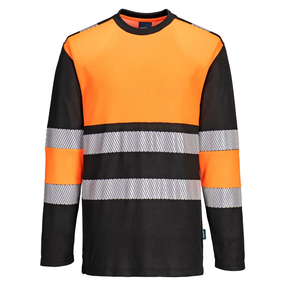 PW3 Hi-Vis T-Shirt lange mouw klasse 1 Oranje/zwart voorkant