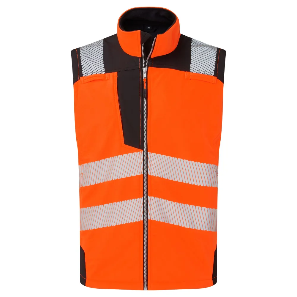 Hi-Vis Softshell Gilet (3L) Oranje/zwart voorkant