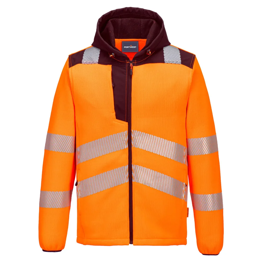 Hi-Vis Technical Fleece Oranje/zwart voorkant