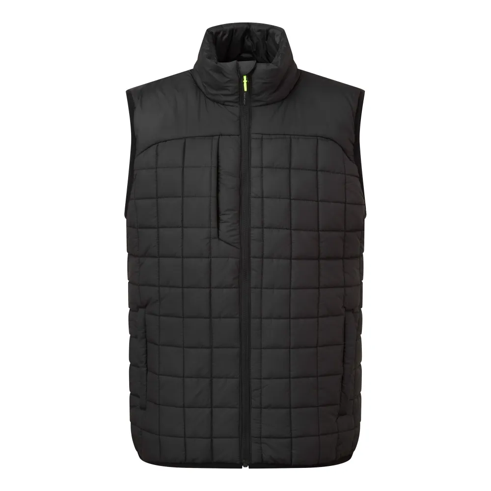 PW3 Square Baffle Bodywarmer Zwart voorkant