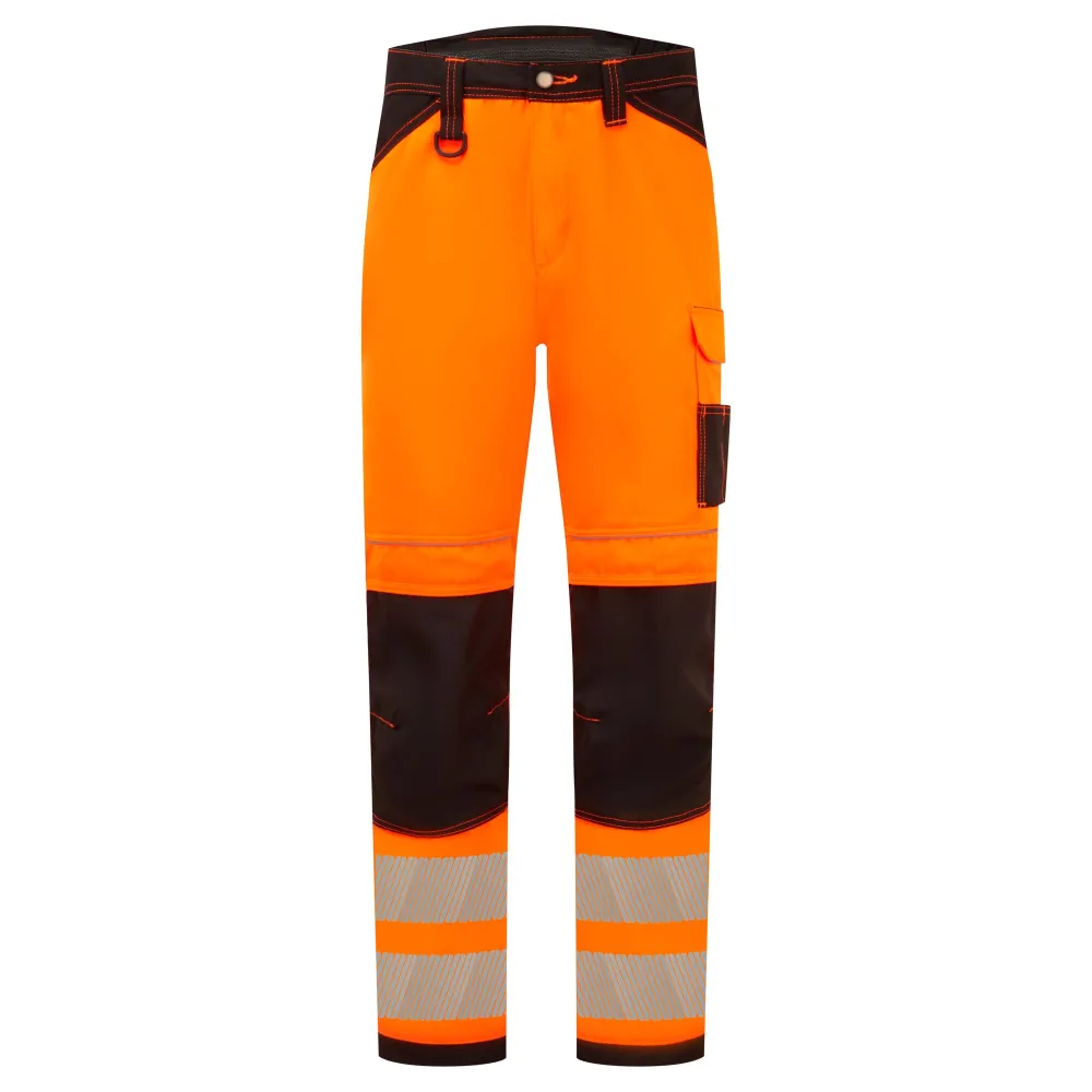 PW3 Hi-Vis Broek Oranje/zwart voorkant