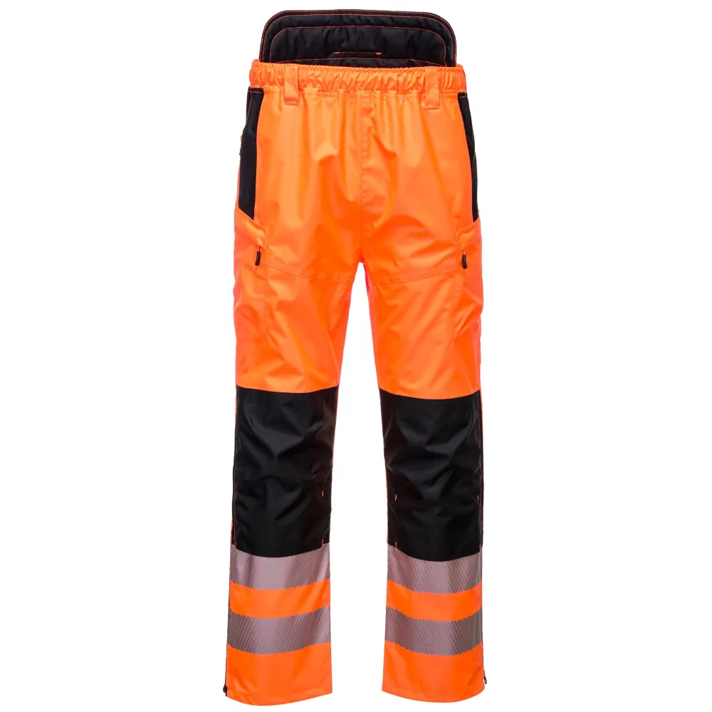 PW3 Hoge zichtbaarheid Extreme broek Oranje/zwart voorkant