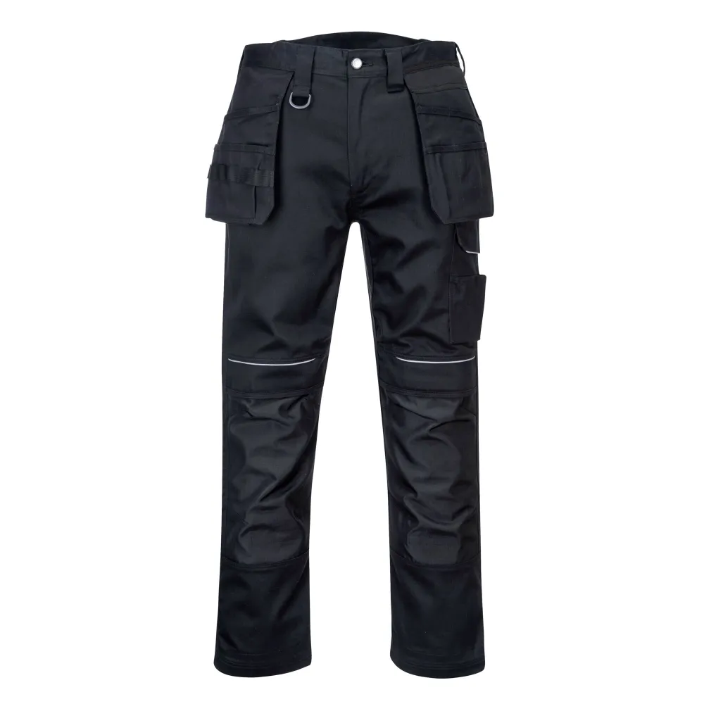 PW3 Katoenen Worker Holters broek Zwart voorkant