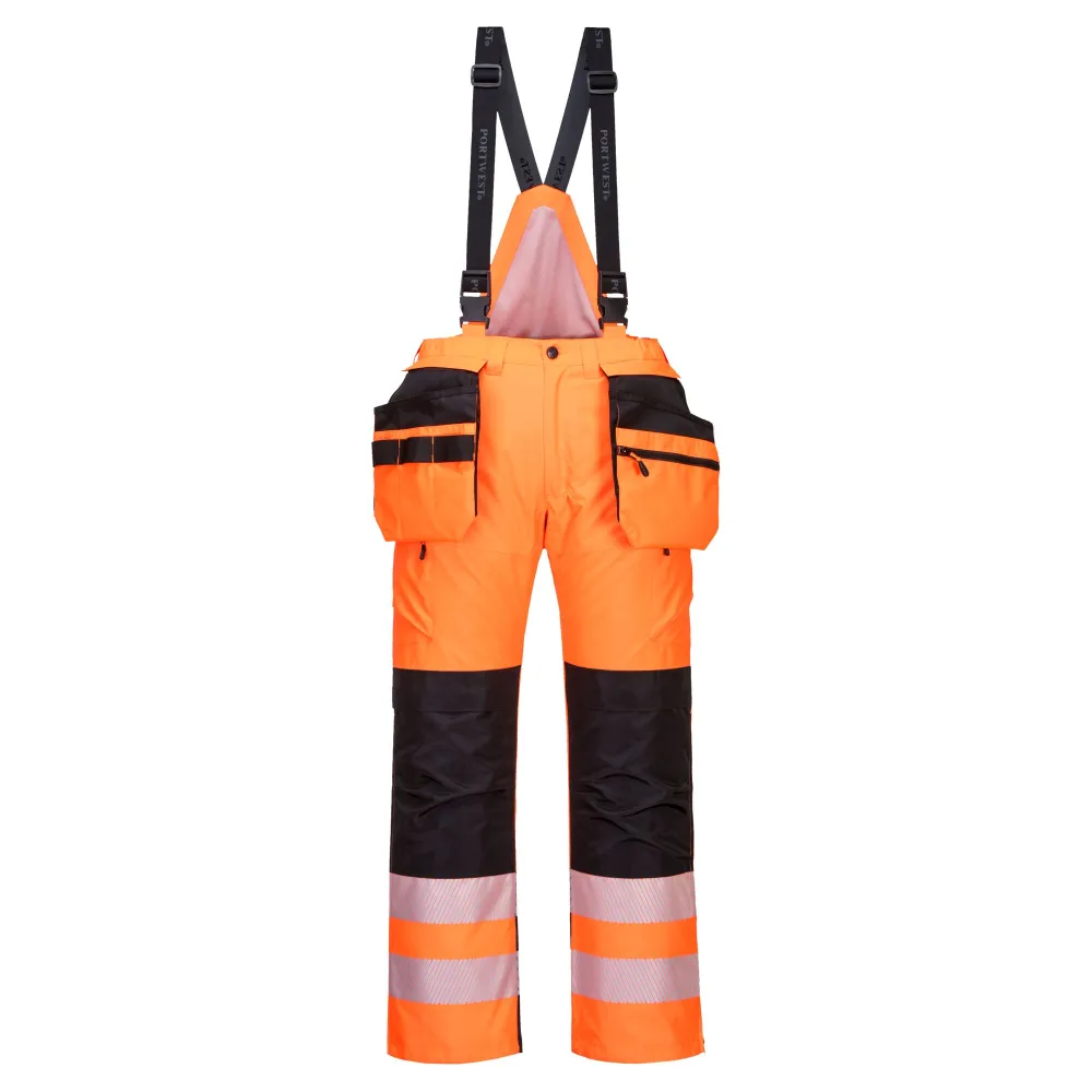 PW3 Hi-Vis winterbroek Oranje/zwart voorkant