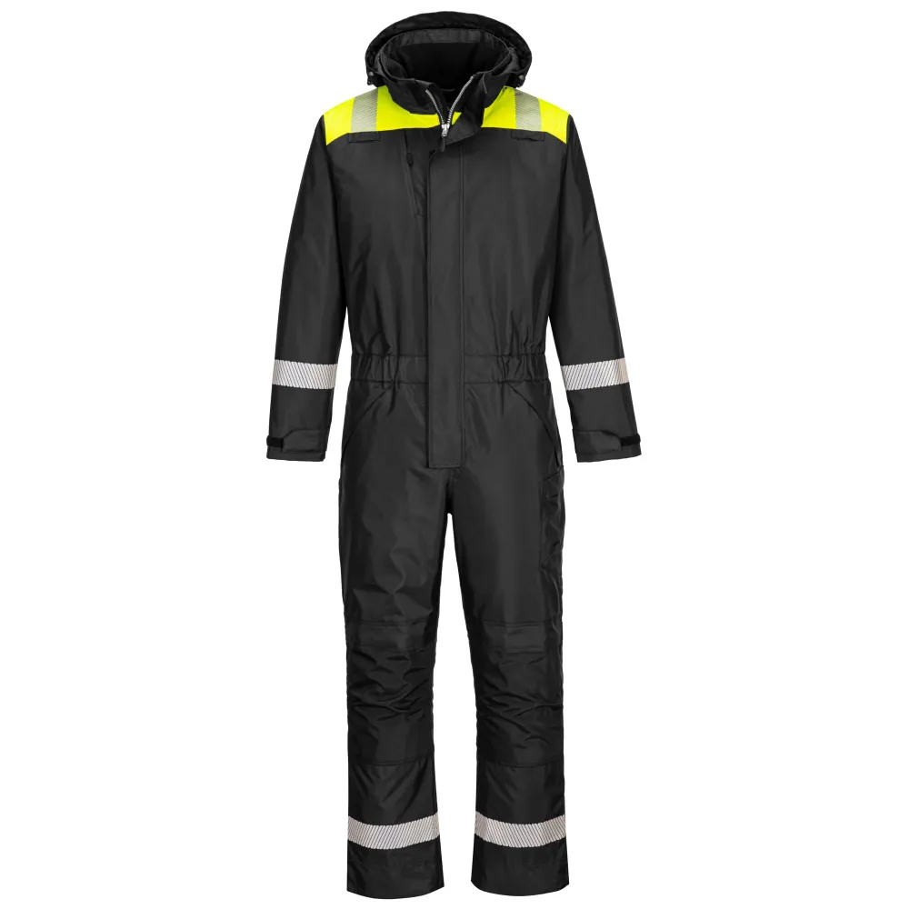 PW3 Winteroverall Zwart/Geel voorkant
