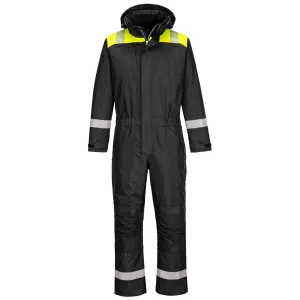 PW3 Winteroverall Zwart/Geel voorkant