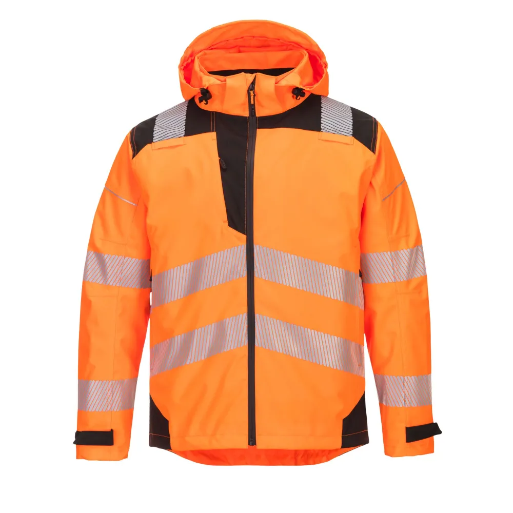 PW3 Hi-Vis extreme Regenjack Oranje/zwart voorkant