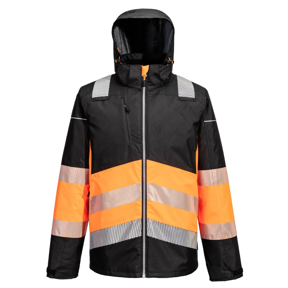 PW3 Hi-Vis Klasse 1 Winterjack Oranje/zwart voorkant