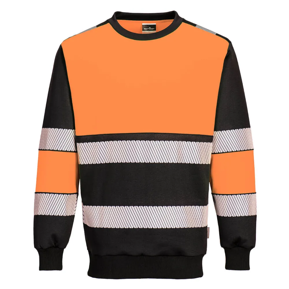 PW3 Hi-Vis klasse 1 Sweatshirt Oranje/zwart voorkant