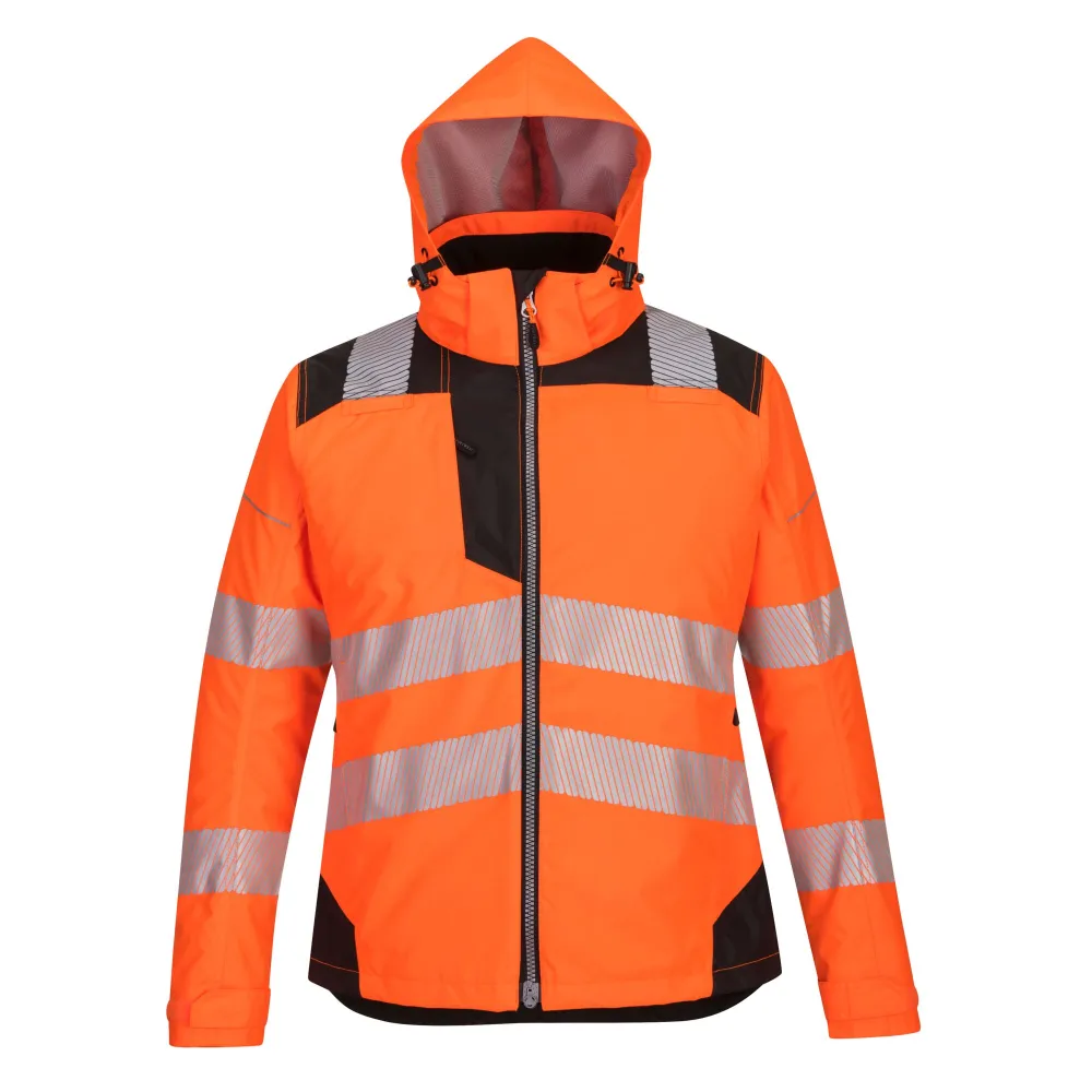 PW3 Dames Winterjack Oranje/zwart voorkant