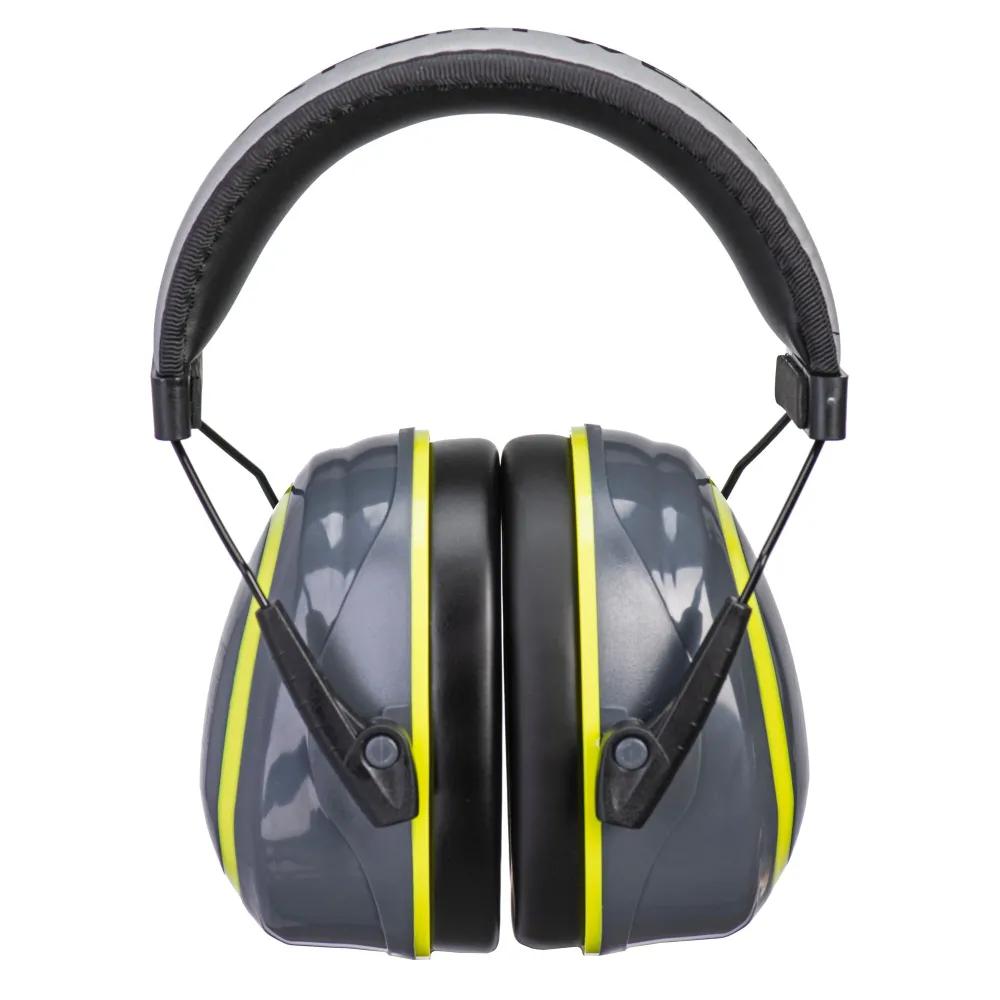 HV Extreme Ear Muff Medium Grijs/ Geel voorkant
