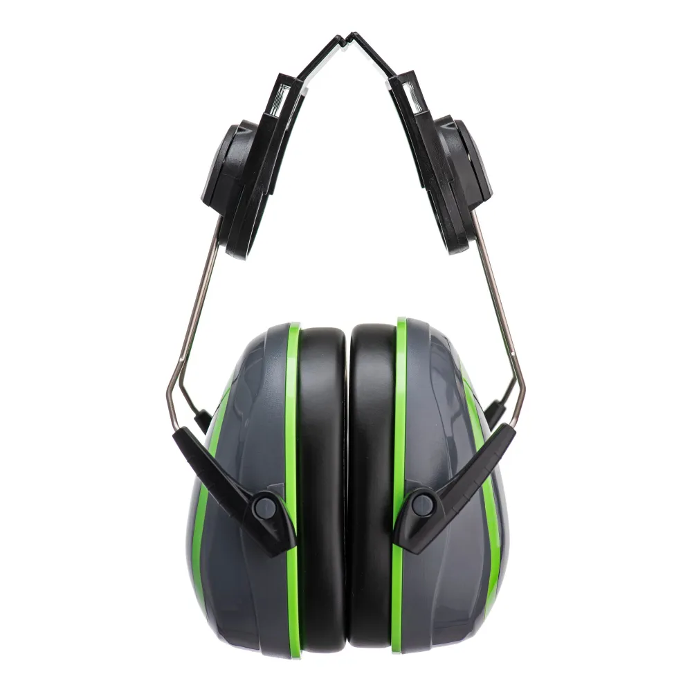 HV Extreme oorbeschermers Laag Clip-On Grijs/Groen voorkant
