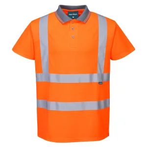 Hi-Vis Korte Mouw Polo RIS Oranje voorkant