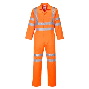 Hi-Vis Poly Katoenen Service Overall Oranje voorkant