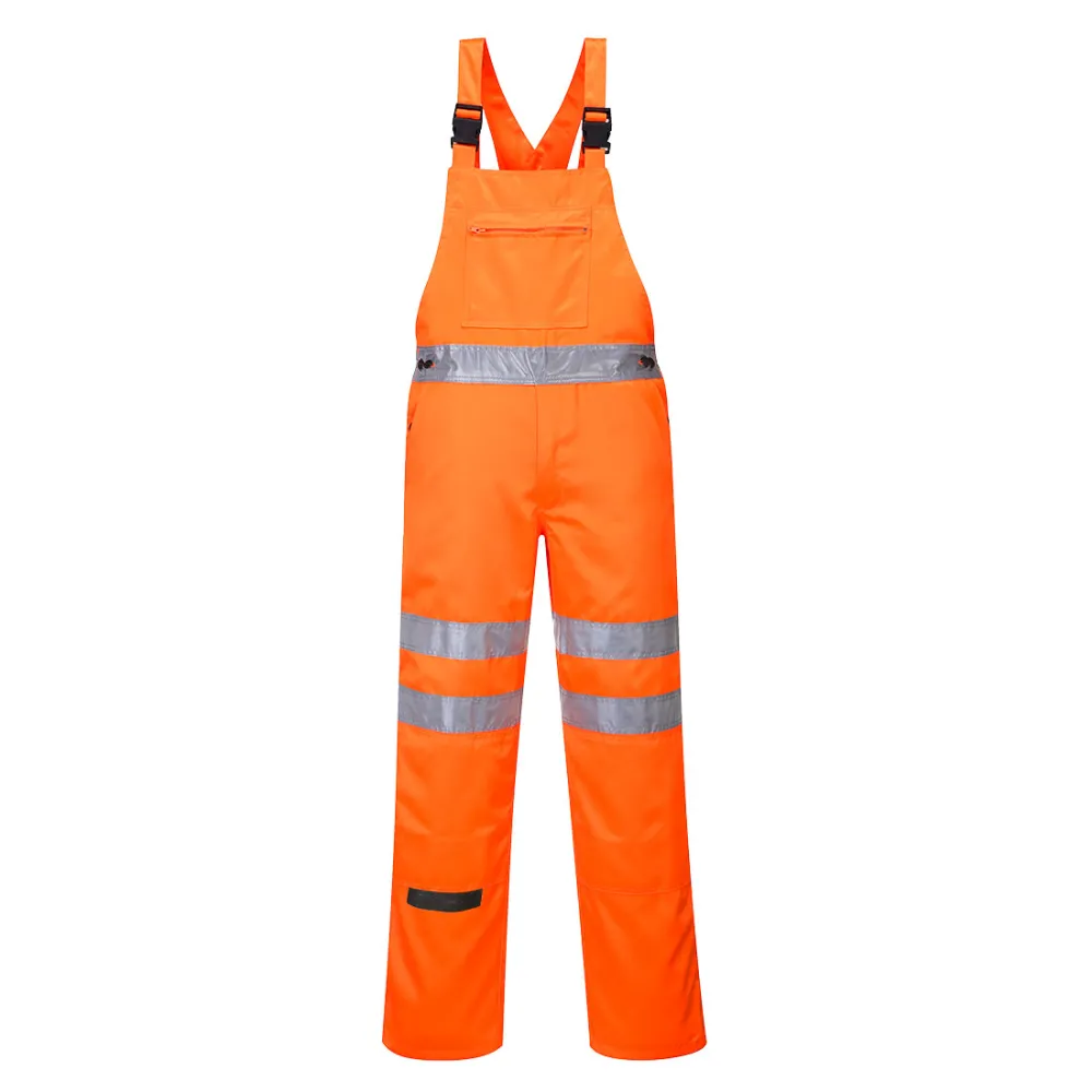 Hi-Vis Polyester Katoenen Amerikaanse Overall Oranje voorkant