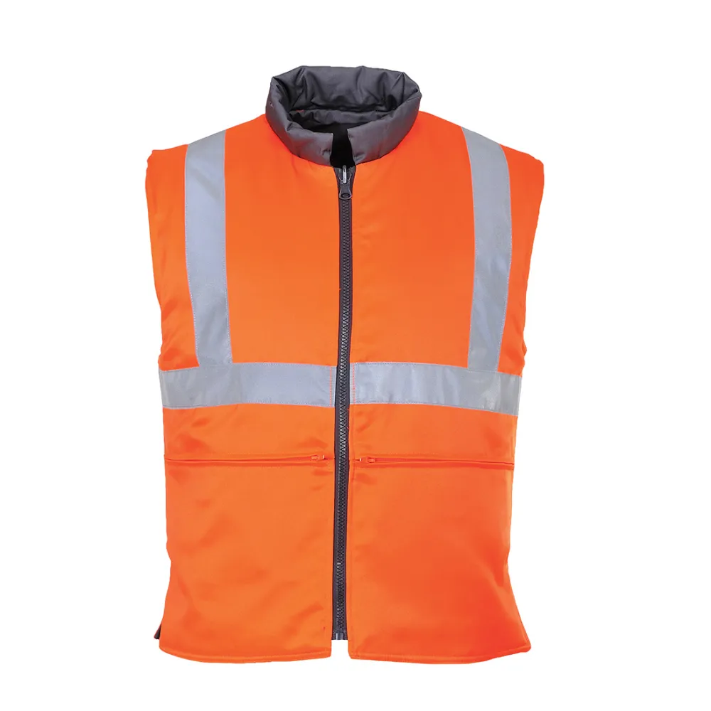 Hi-Vis Omkeerbare Bodywarmer Oranje voorkant