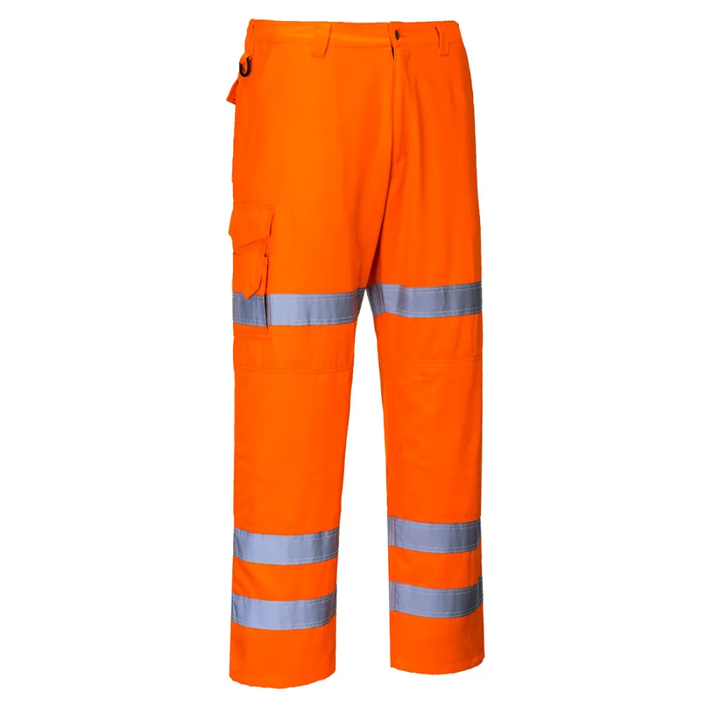 Hi-Vis Driebanden Combat Broek Oranje voorkant