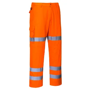 Hi-Vis Driebanden Combat Broek Oranje voorkant