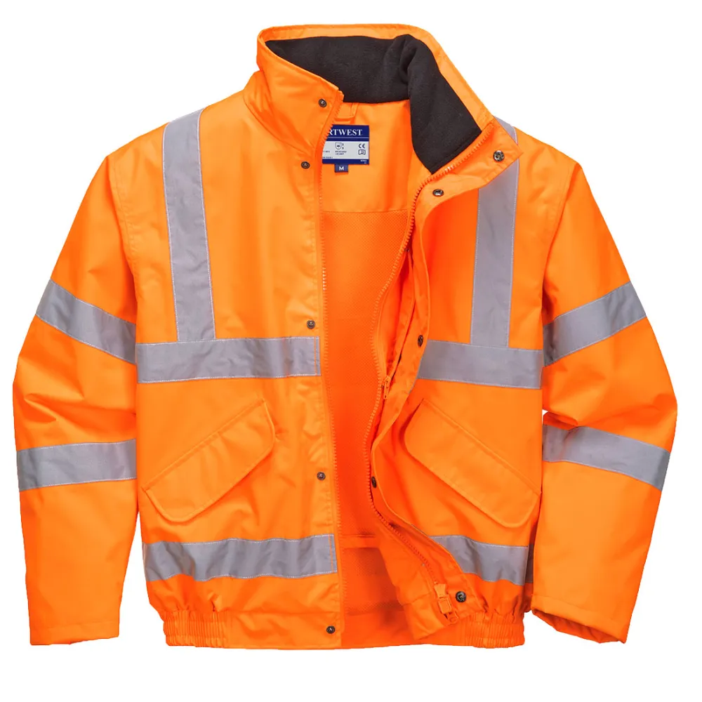 Hi-Vis Ademende Bomberjack Oranje voorkant