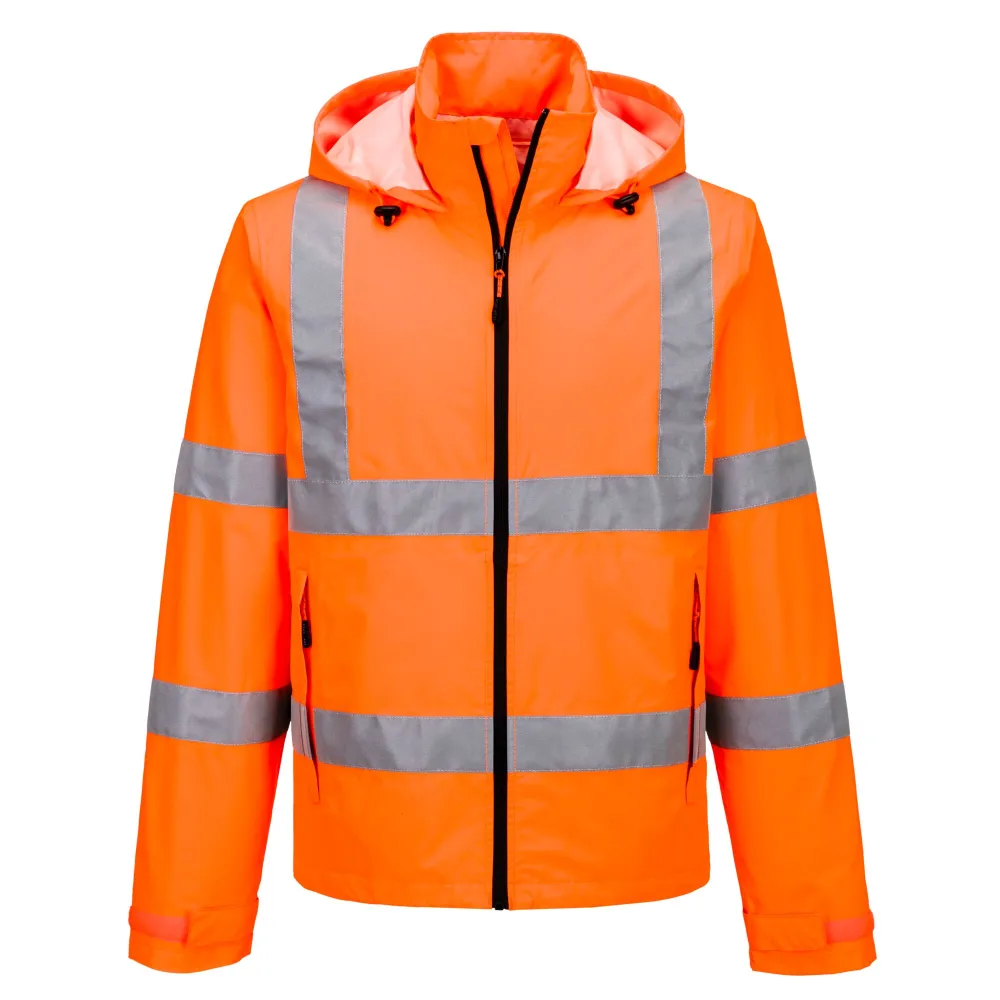 Hi-Vis Lichtgewicht Opvouwbaar Jack Oranje voorkant