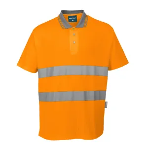 Hi-Vis Katoen Comfort Poloshirt K/M Oranje voorkant