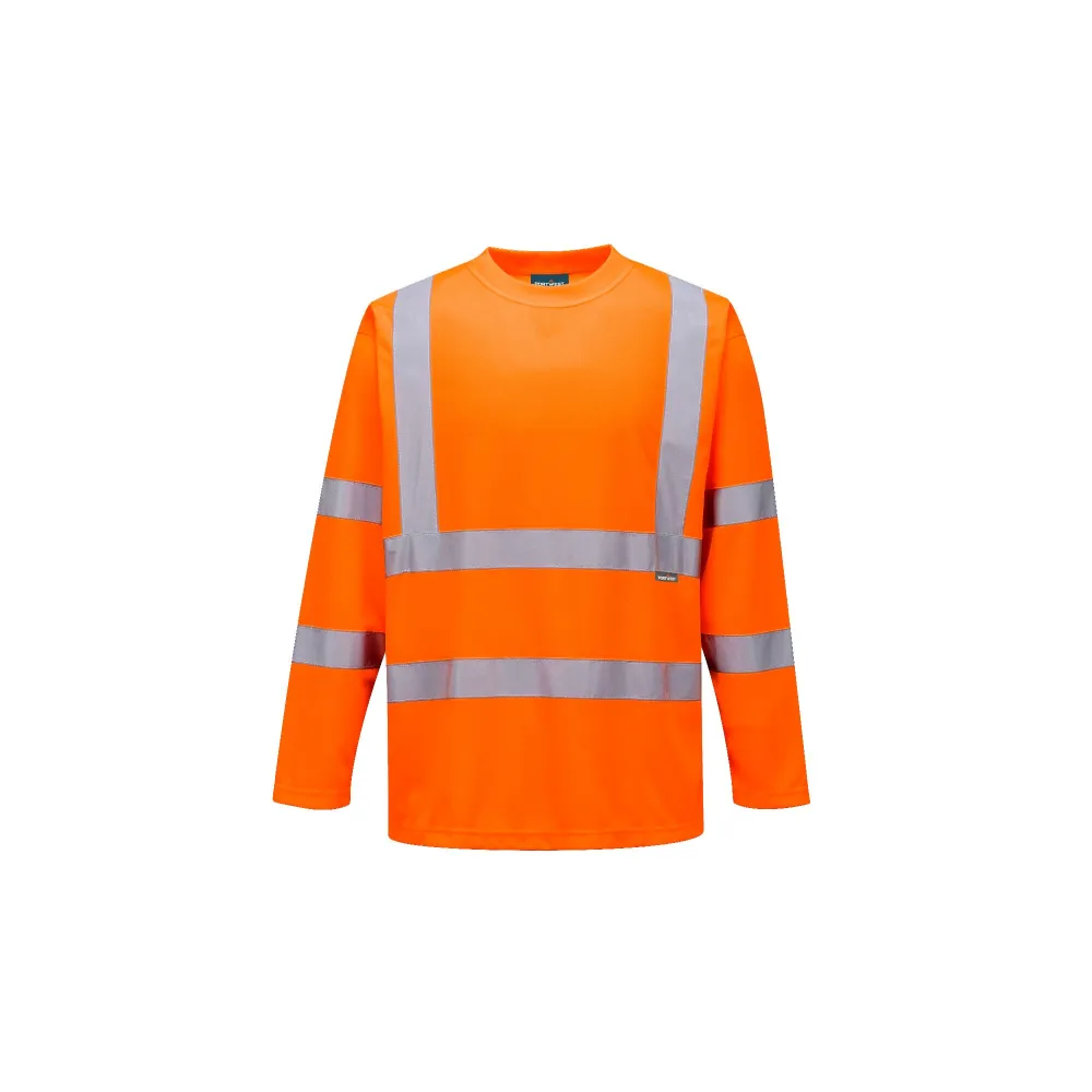 Hi-Vis T-shirt lange mouw Oranje voorkant