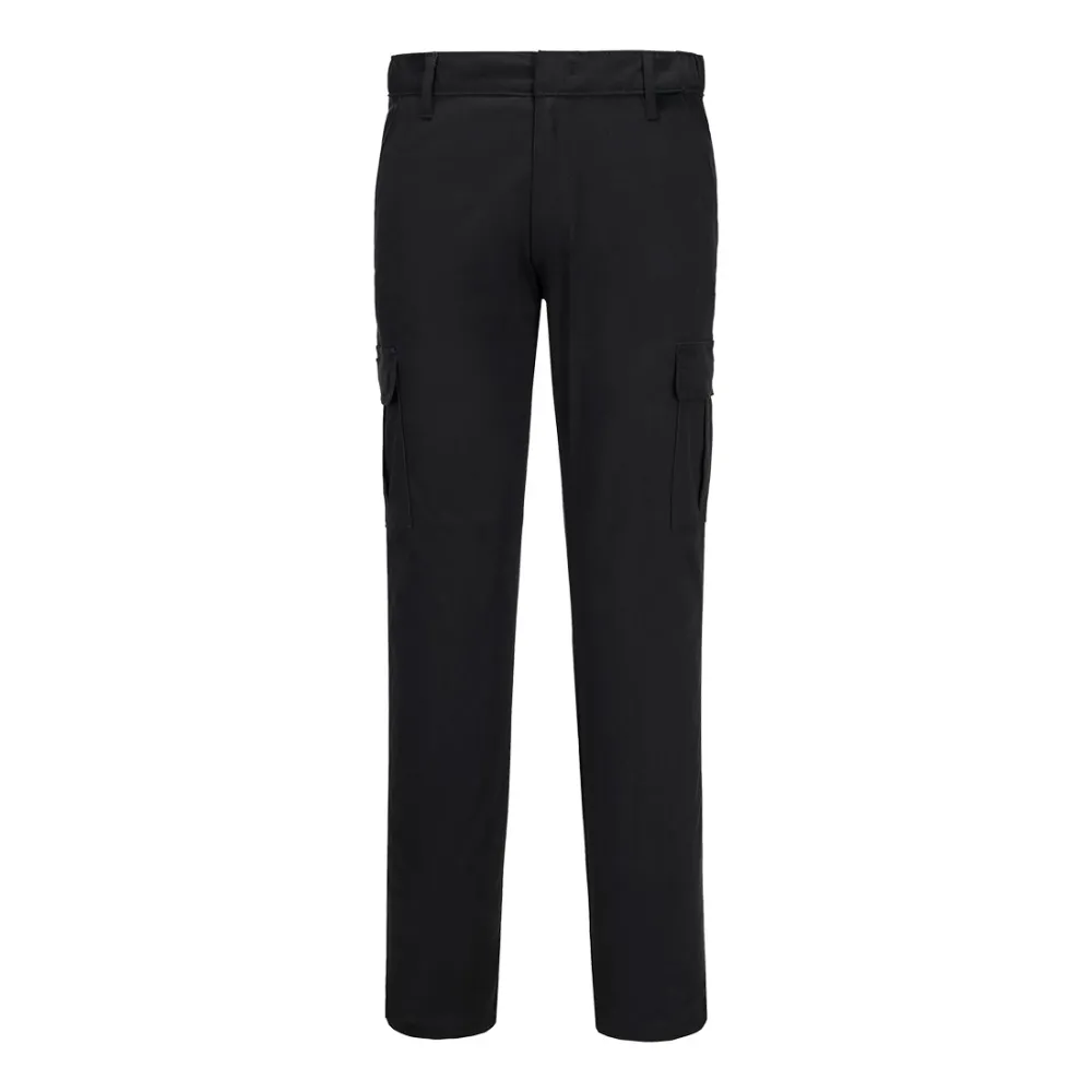 Stretch Slim Fit Combat Broek Zwart voorkant