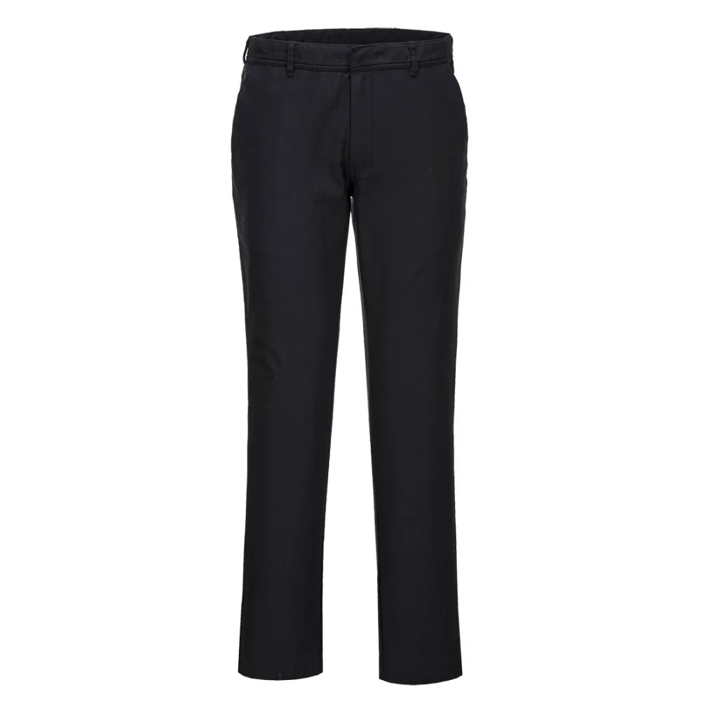 Stretch Slim Chino Broek Zwart voorkant