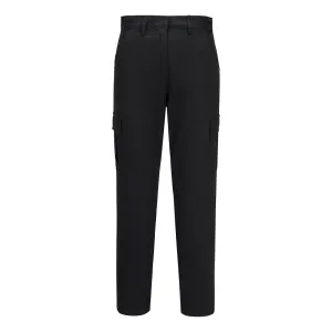 Dames Stretch Cargo Broek Zwart voorkant