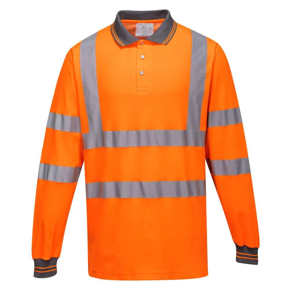 Comfort Polo lange mouw Oranje voorkant