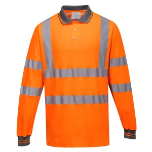 Comfort Polo lange mouw Oranje voorkant
