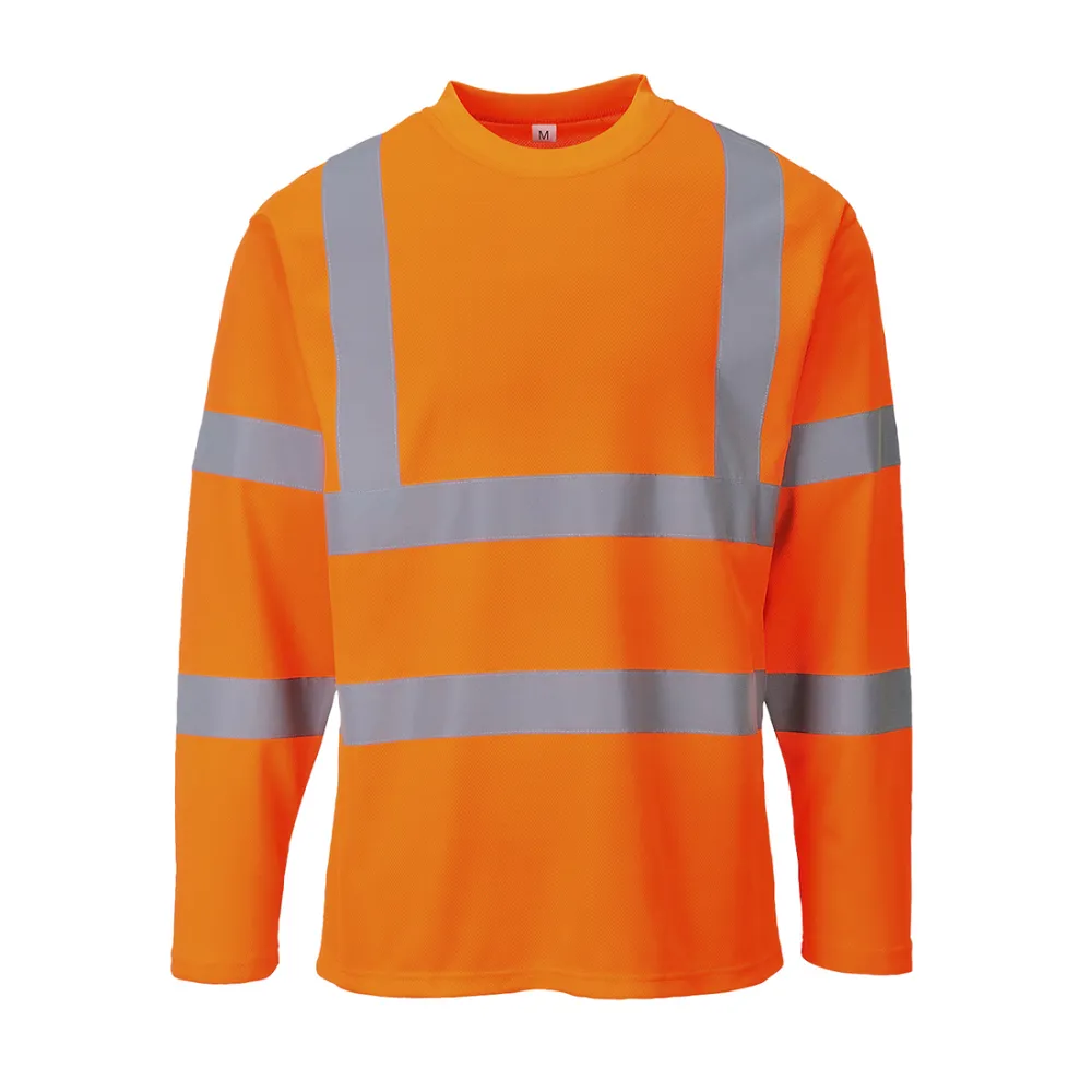 Hi-Vis T-shirt lange mouwen Oranje voorkant