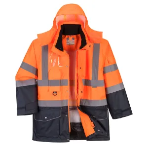 Hi-Vis 7-in-1 Contrast Traffic Jack Oranje/marine voorkant