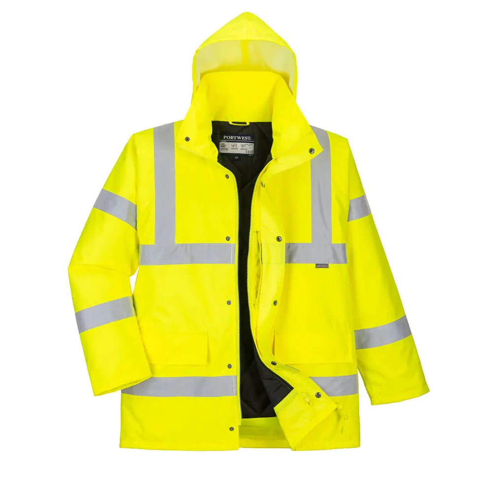Hi-Vis Ademend Winter Traffic Jack Geel voorkant
