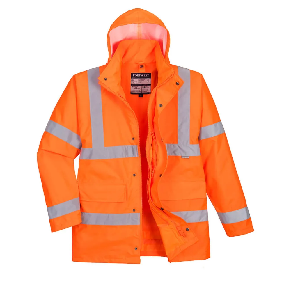 Hi-Vis 4-in-1 Verkeersjack Oranje voorkant