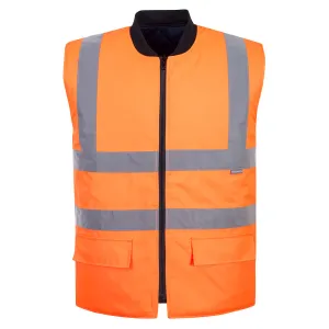 Hi-Vis Omkeerbare Bodywarmer Oranje voorkant