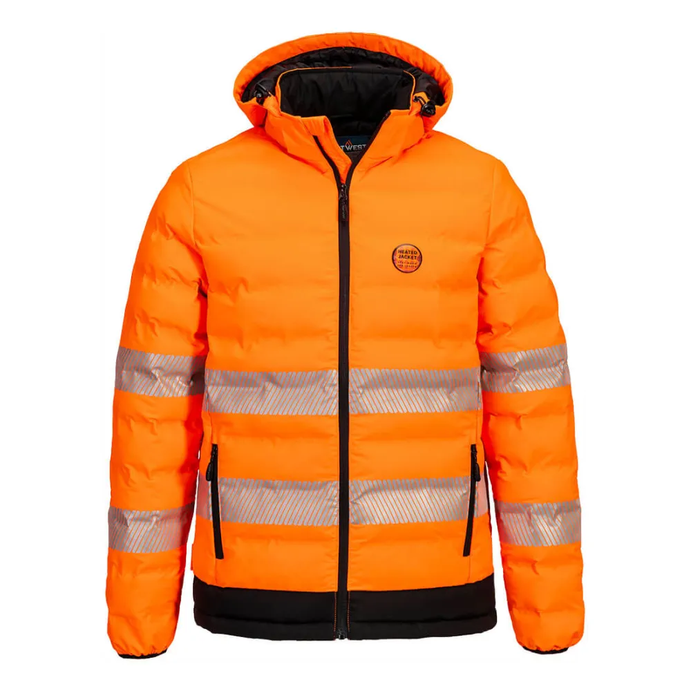 Hi-Vis Ultrasonisch Verwarmd Tunnel Jack Oranje/zwart voorkant