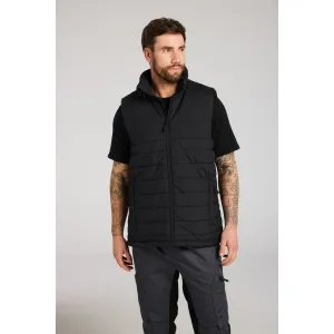 Professioneel gevoerd Baffle Gilet Zwart voorkant