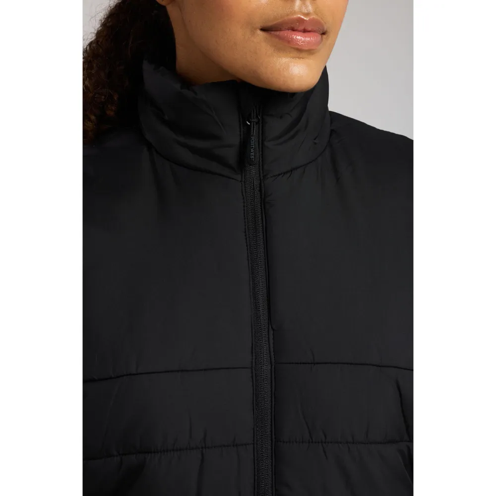 Professioneel gevoerd Dames Baffle Gilet Zwart voorkant
