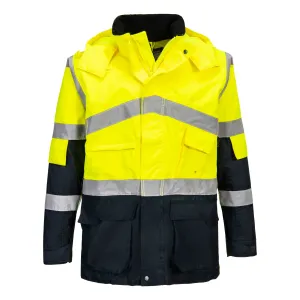 Hi-Vis Tweekleuren Ademend Jack Geel/marine voorkant