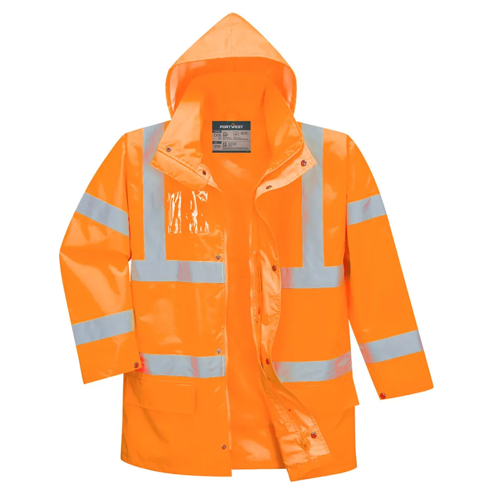 Hoge zichtbaarheid jack 5-in-1 Oranje voorkant