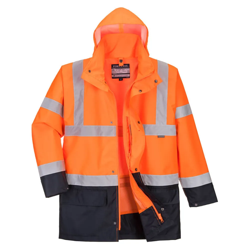 Hi-Vis Essential 5-in-1 jack Oranje/marine voorkant