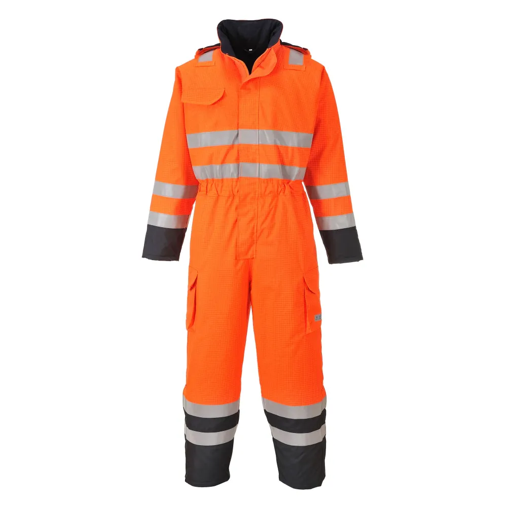 Bizflame Regen Hi-Vis Multi Overall Oranje/marine voorkant