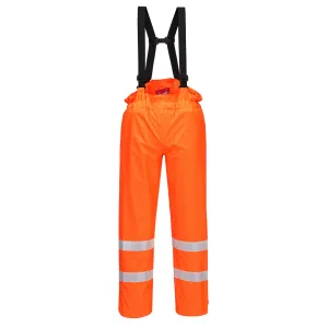 Bizflame Regen Ongevoerd - Hi-Vis Antistatische FR Broek Oranje voorkant